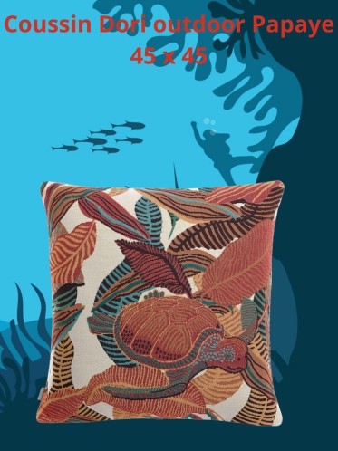 Coussin outdoor dori papaye 45 x 45